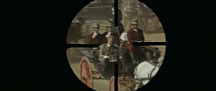 President Garfield in the sights of the sniper